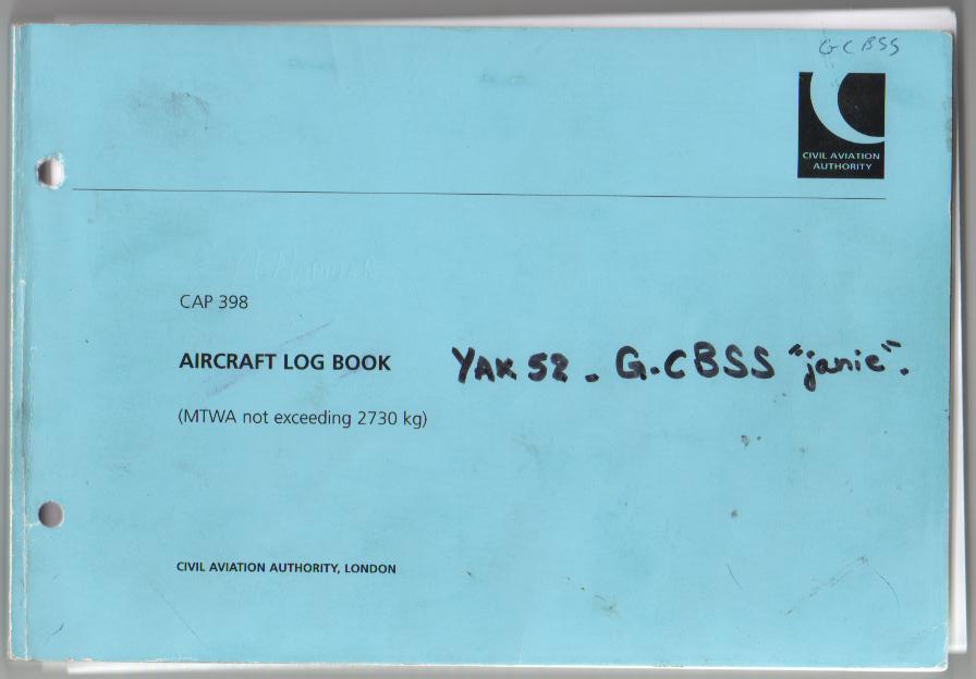 Yakovlev-Airframe Life (Aircraft Logbook) - cover..jpg